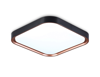 Потолочный светодиодный светильник FZ1265 BK/PGD черный/золото розовое 18W 5000K 250*250*60 (Без ПДУ)