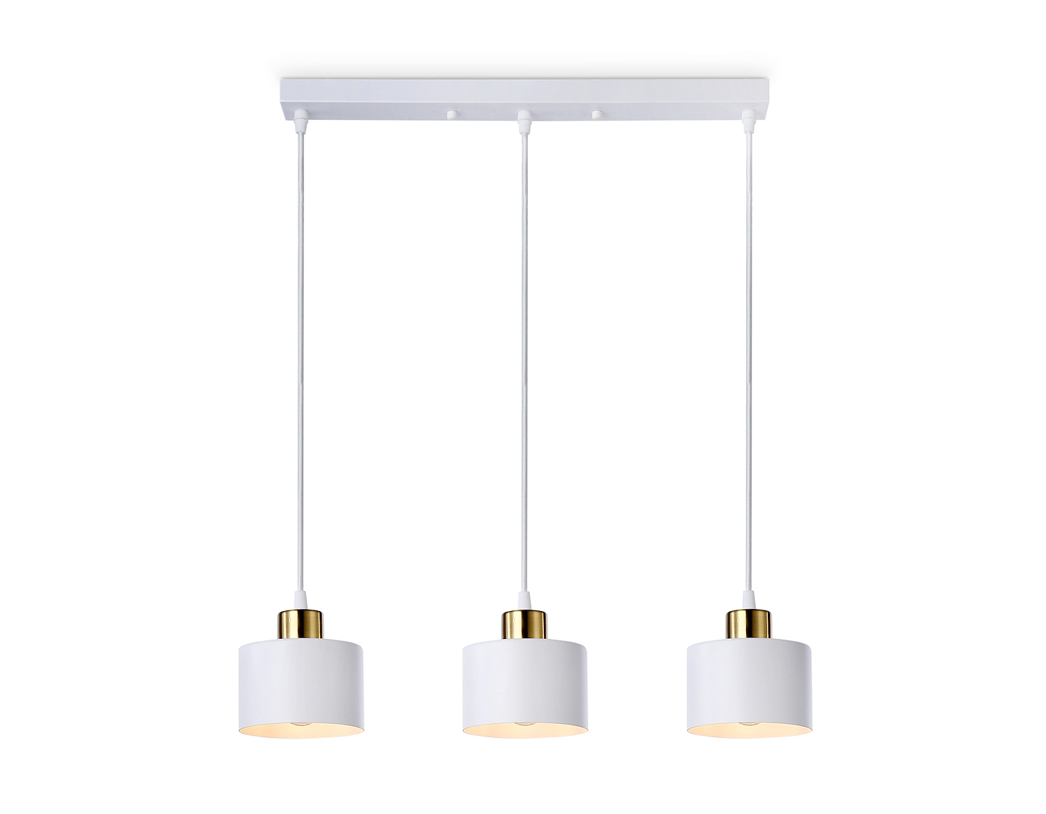 Подвесной светильник в стиле лофт TR8117/3 WH/BS белый/латунь E27*3 max 40W 580*120*970