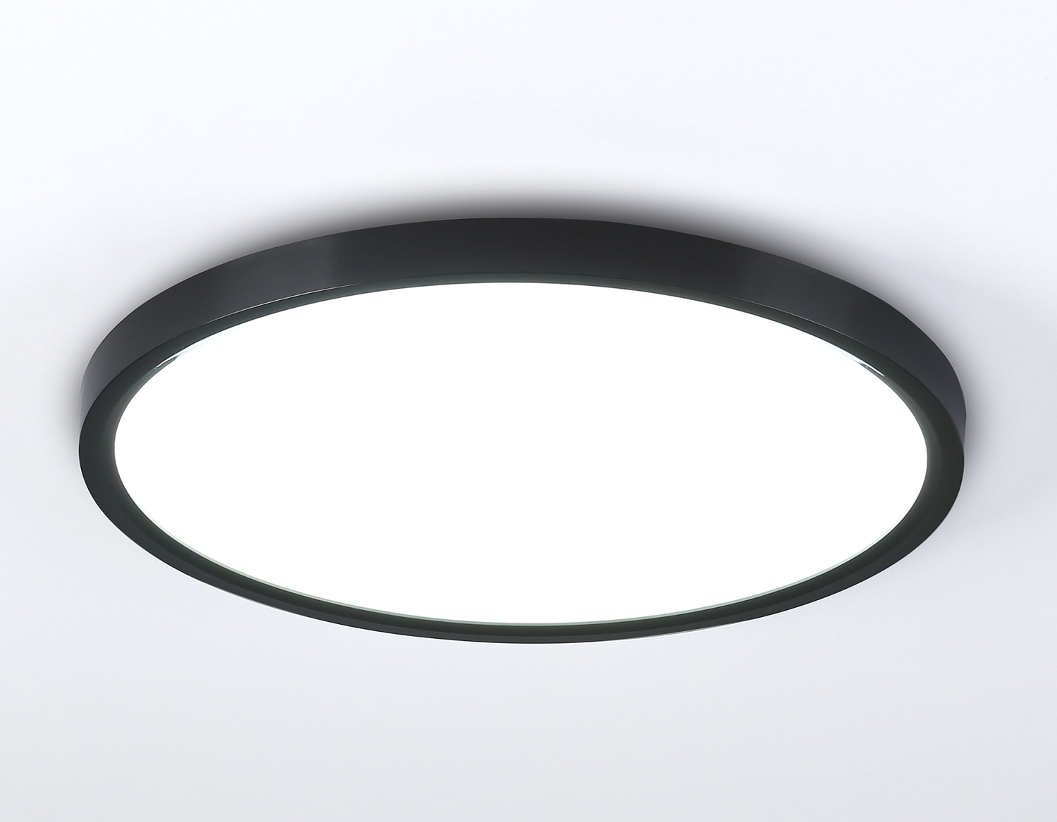 Потолочный светодиодный светильник с подсветкой FZ3055 BK черный IP44 33W+10W 6400+6400К D375*40 (Без ПДУ)