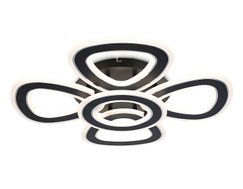 Потолочный светодиодный светильник с пультом FA8926/4+1 BK/CH черный/хром 163W 3000K-6400K 590*590*120 (ПДУ РАДИО 2.4G)