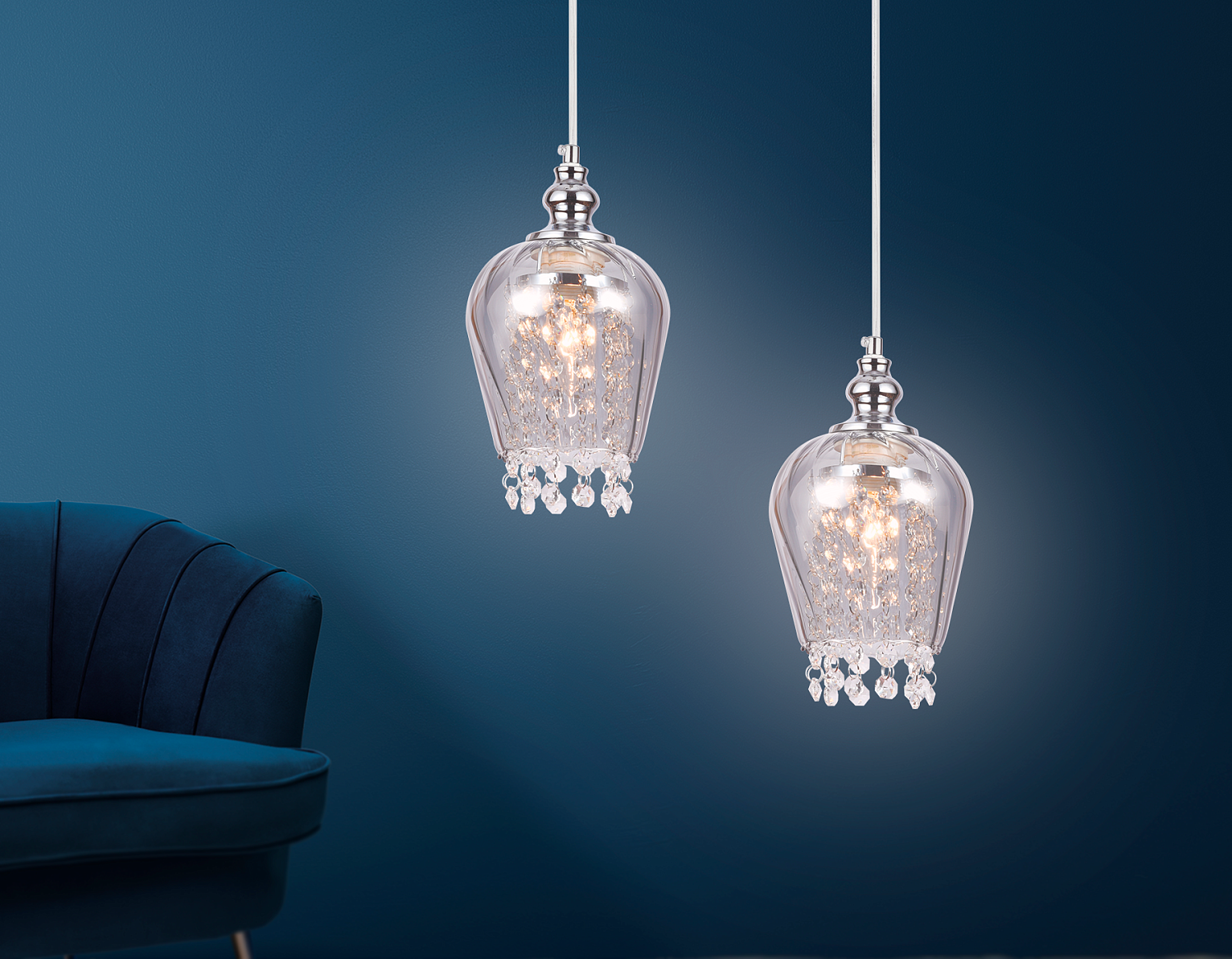 Подвесной светильник со сменной лампой TR3609 CH/SM хром/дымчатый E27 max 40W D140*1000