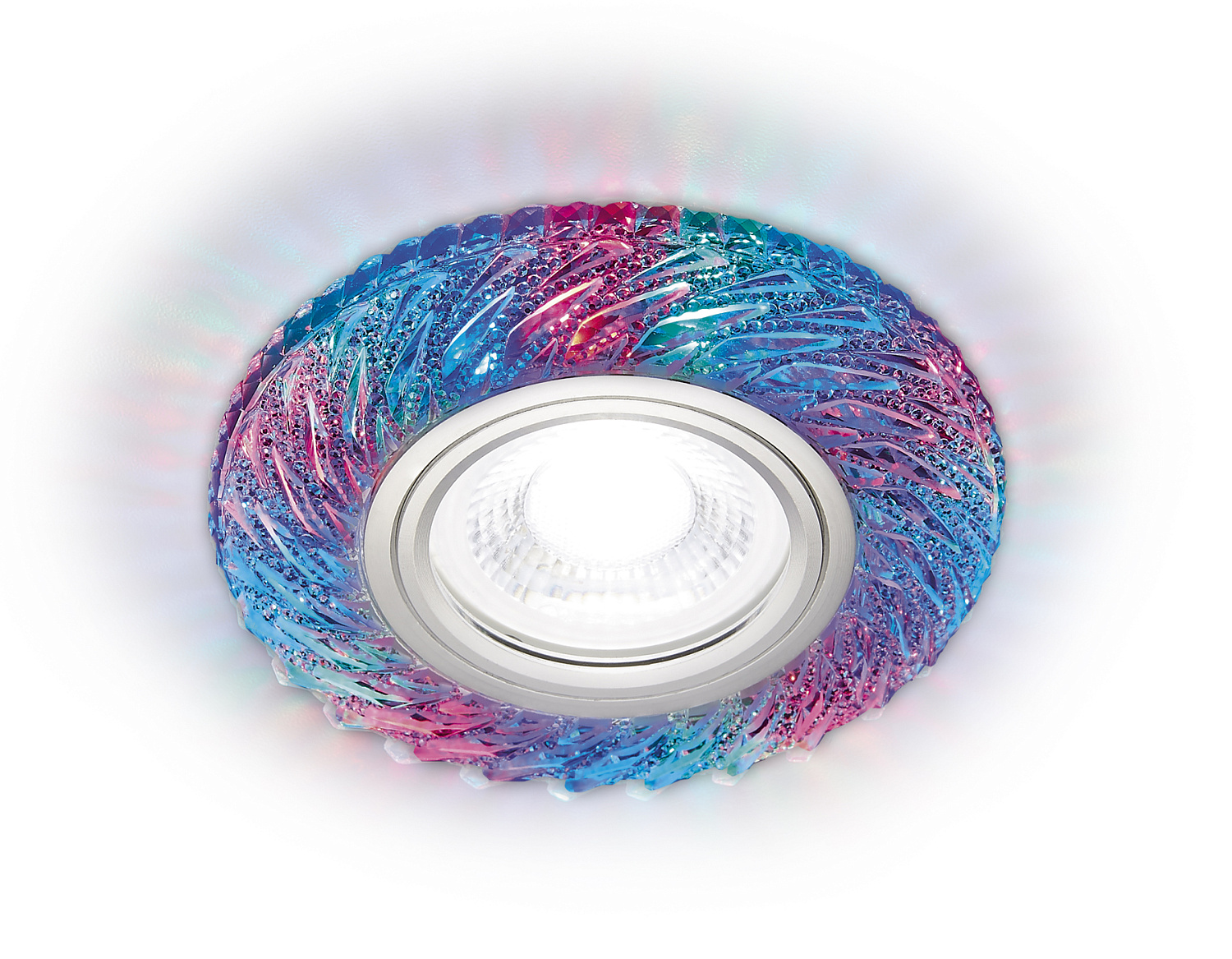 Встраиваемый точечный светильник MR16 с LED подсветкой S295 CH/RG хром/прозрачный хрусталь/MR16+3W(LED RGB)