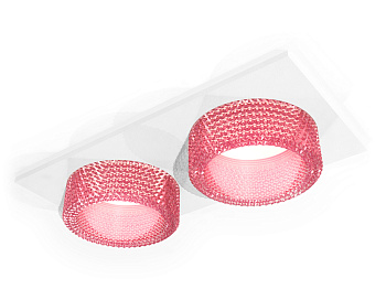 Комплект встраиваемого светильника с композитным хрусталем XC6525042 SWH/PI белый песок/розовый MR16 GU5.3 (C6525, N6152)