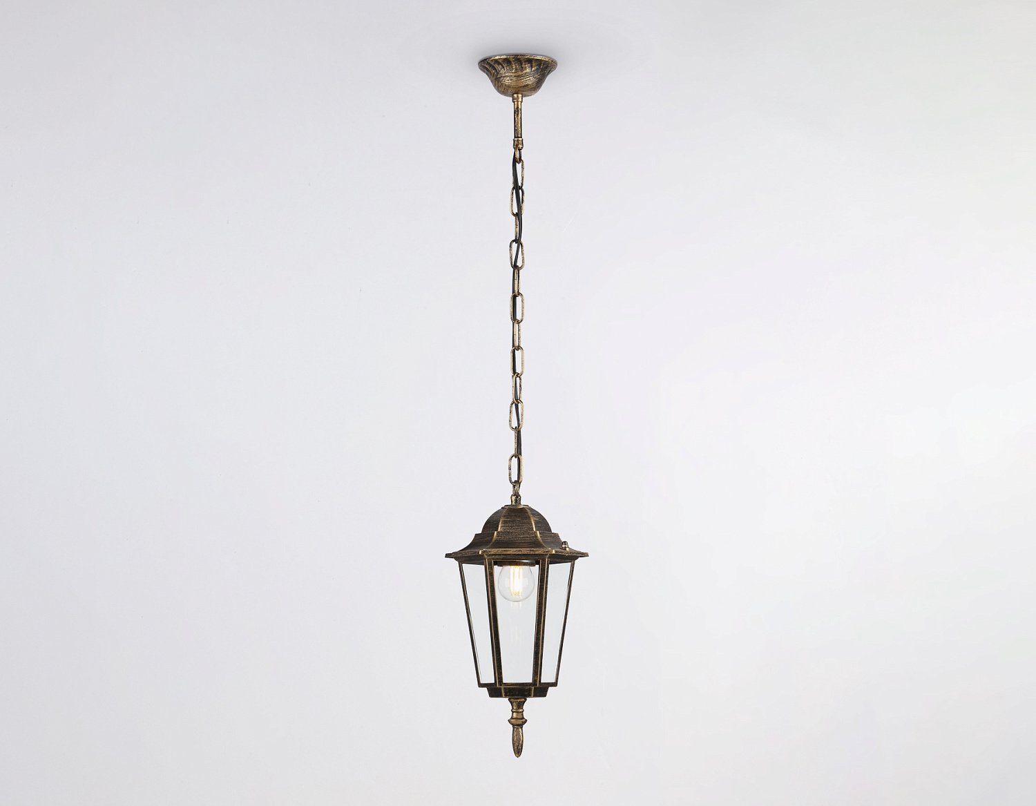 Уличный подвесной светильник ST2031 GD/BK/CL золото/черный/прозрачный IP54 E27 max 40W D150*780