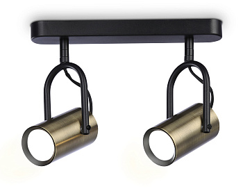 Накладной поворотный спот со сменной лампой GU10 TA13194/2 BK/SB черный/бронза GU10/2 max 12W 260*100*195