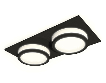 Комплект встраиваемого светильника с акрилом XC6526060 SBK/FR черный песок/белый матовый MR16 GU5.3 (C6526, N6221)