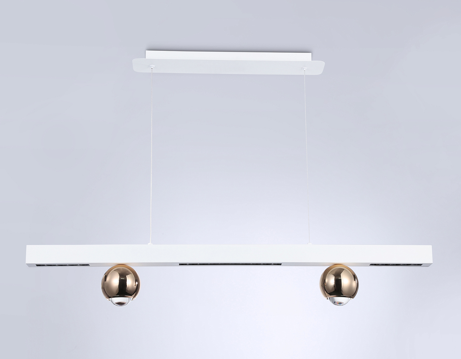 Подвесной светодиодный светильник FL5955 WH/GD белый/золото 4200K 18W 1000*70*1200 (Без ПДУ)