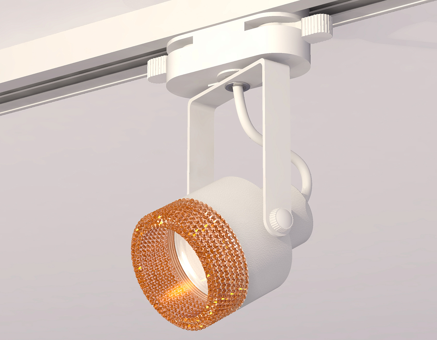 Комплект трекового однофазного светильника с композитным хрусталем XT6601064 WH/CF белый/кофе MR16 GU10 (C6601, N6154)