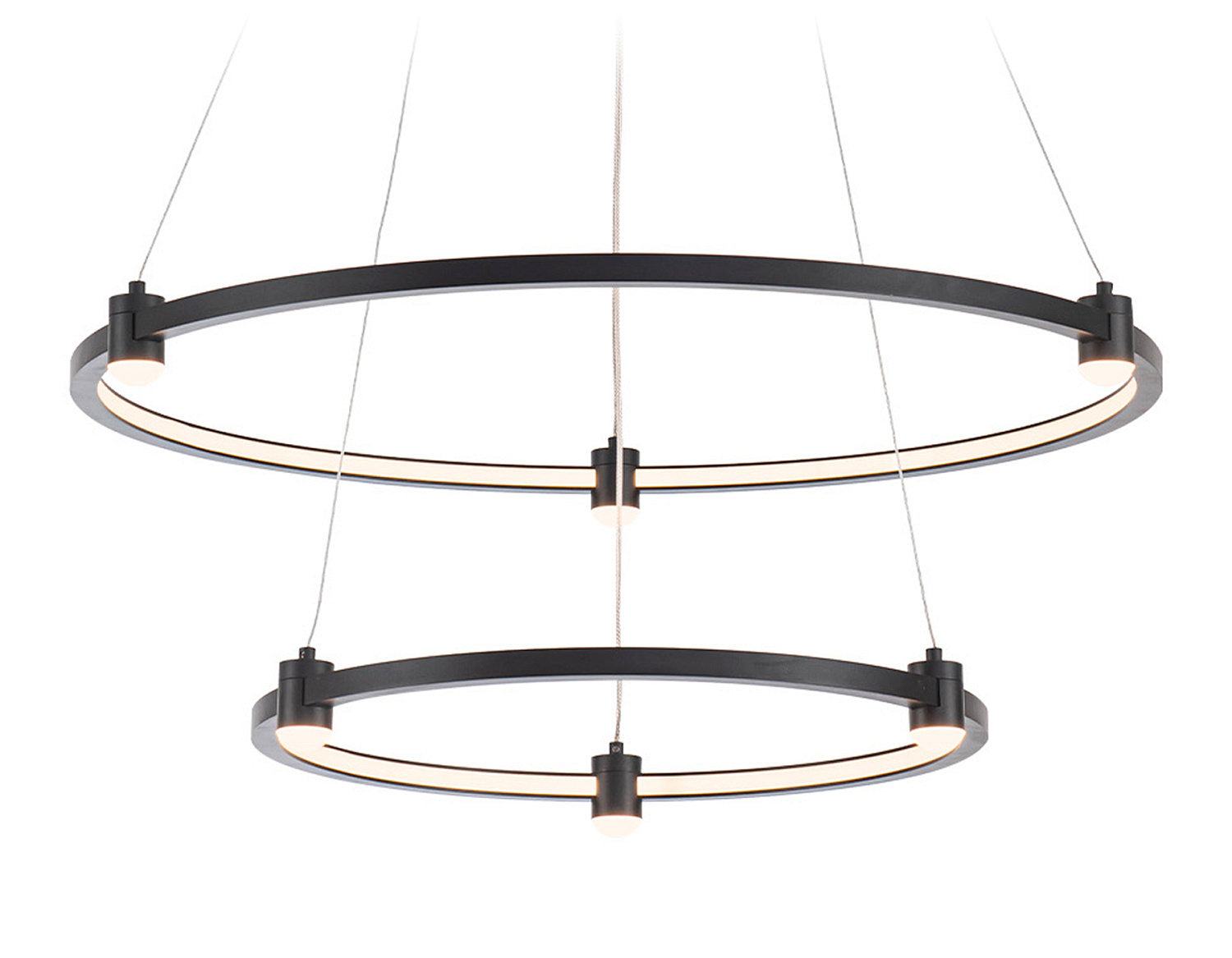 Подвесной светодиодный светильник FL5506/2+6 BK черный 45W 3000K/4200K/6400K D600/400*1300 (без ПДУ)