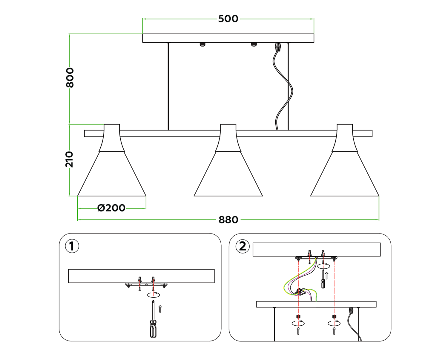 Подвесной светильник в стиле лофт TR8196/3 WH/LW белый/светлое дерево E27*3 max 40W 880*200*1010