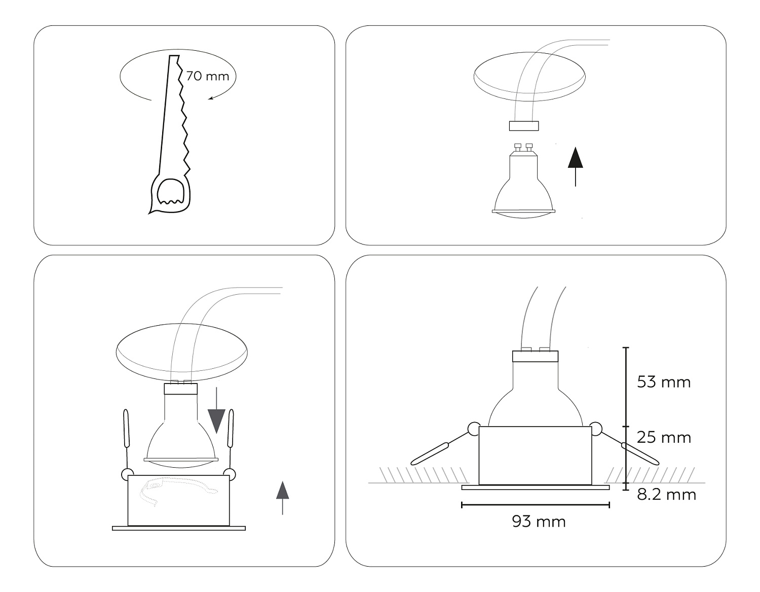 Светильник встраиваемый IP44 с высокой степенью пылевлагозащиты TN111 BK черный IP44 GU5.3 D93*33