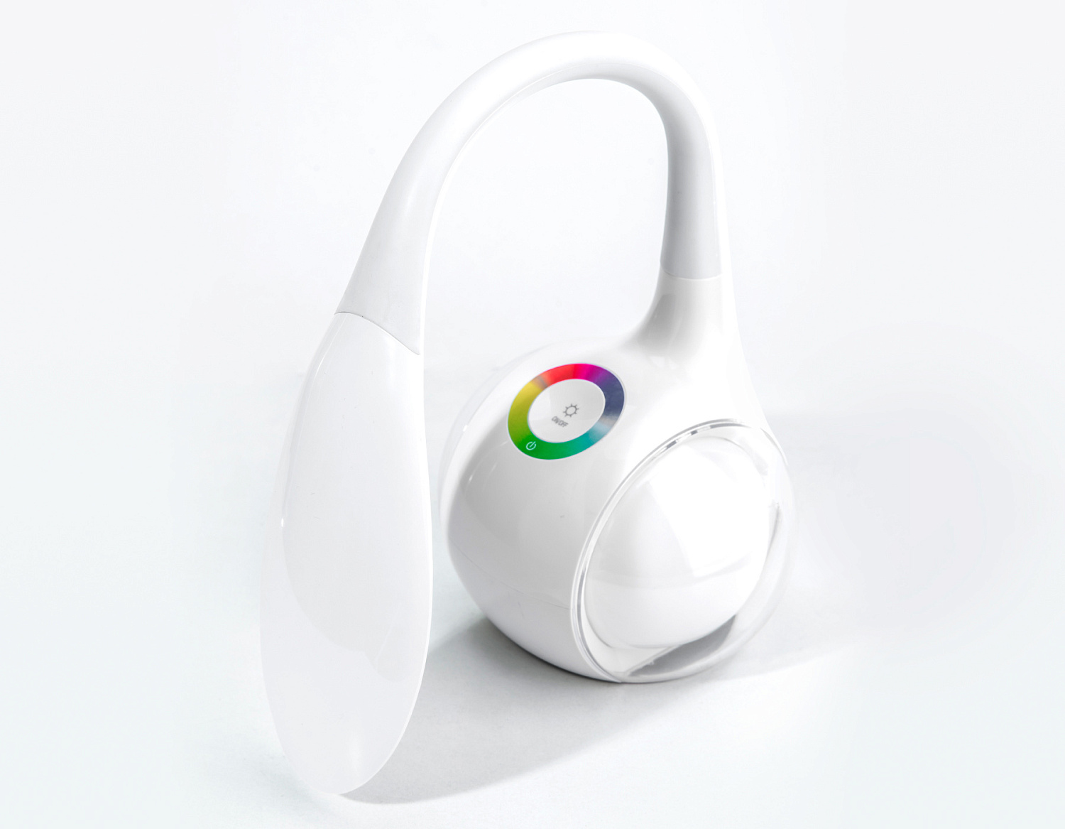 Светодиодная настольная лампа с RGB подсветкой DE532 WH белый LED 4200K+RGB 7.5W