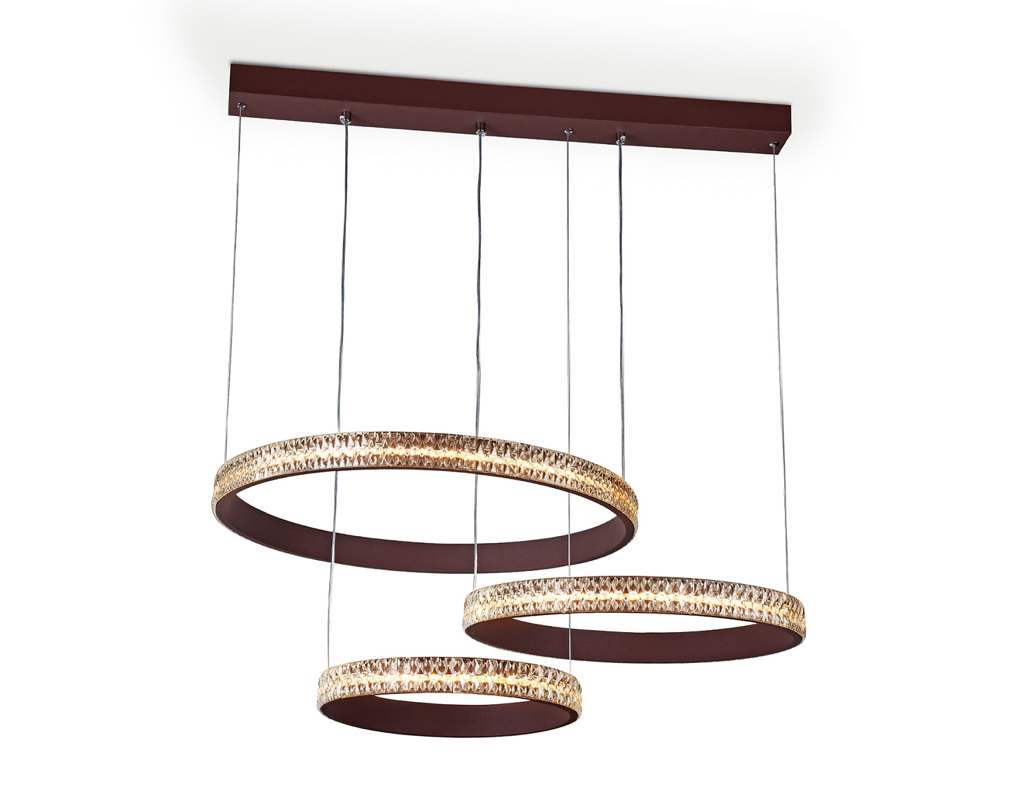 Подвесной светодиодный светильник с пультом FA6162 CF кофе 99W 720*500*900 (ПДУ РАДИО 2.4)