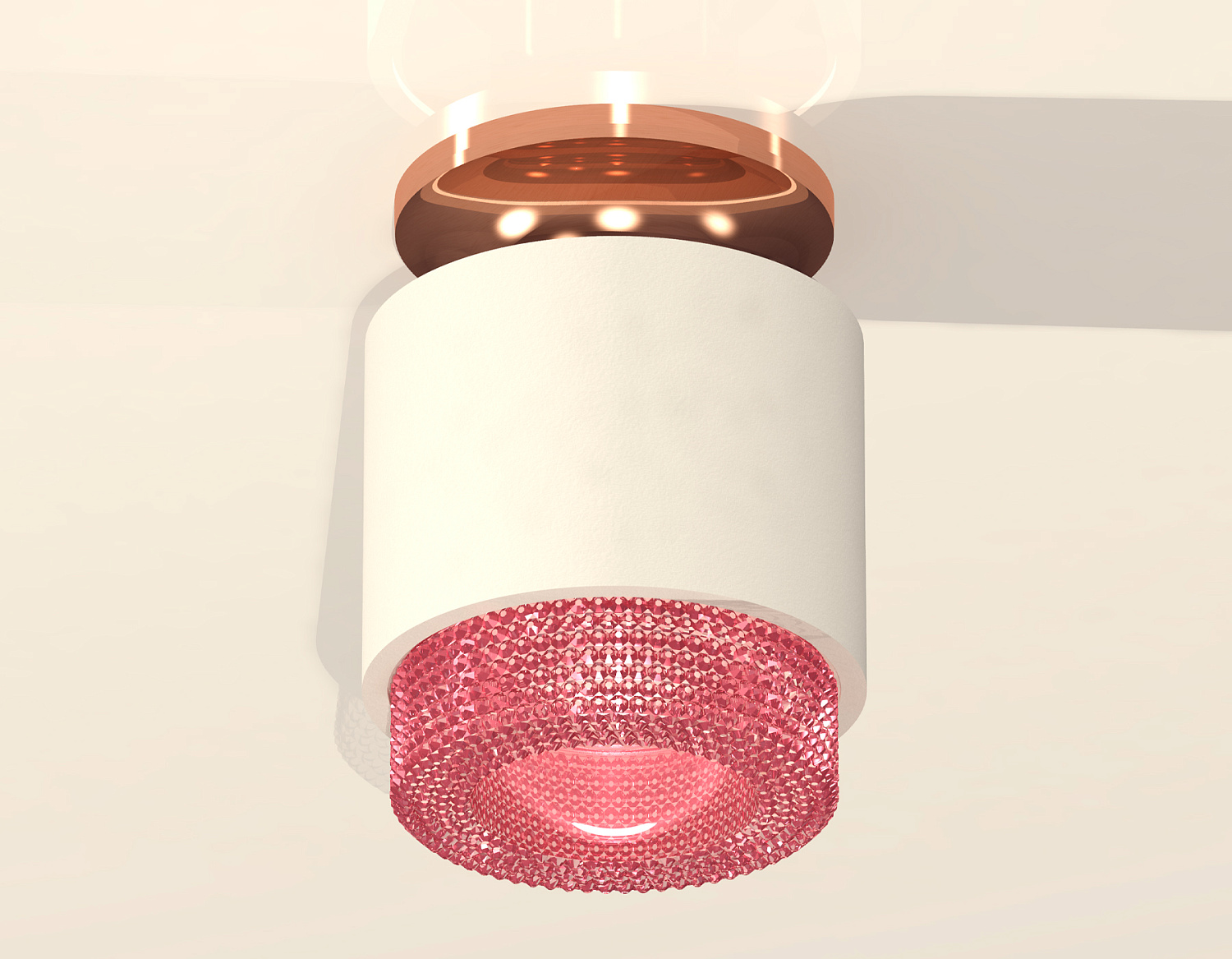 Комплект накладного светильника с композитным хрусталем XS7510142 SWH/PI белый песок/розовый MR16 GU5.3 (N7930, C7510, N7193)