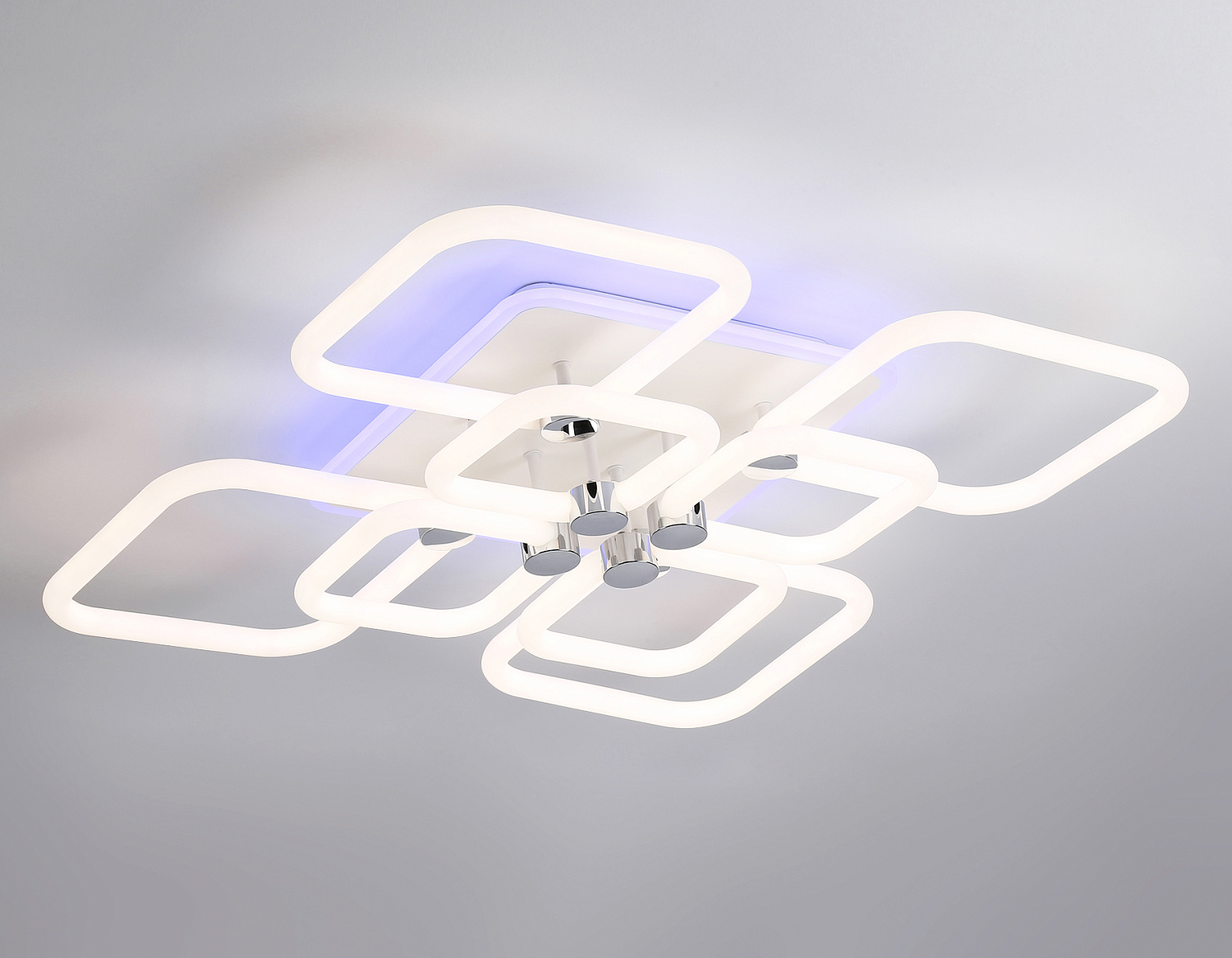 Светодиодный потолочный светильник с подсветкой FA3866/4+4 WH белый 144W 3000K-6400K+RGB 627*627*121 (ПДУ РАДИО 2.4G)