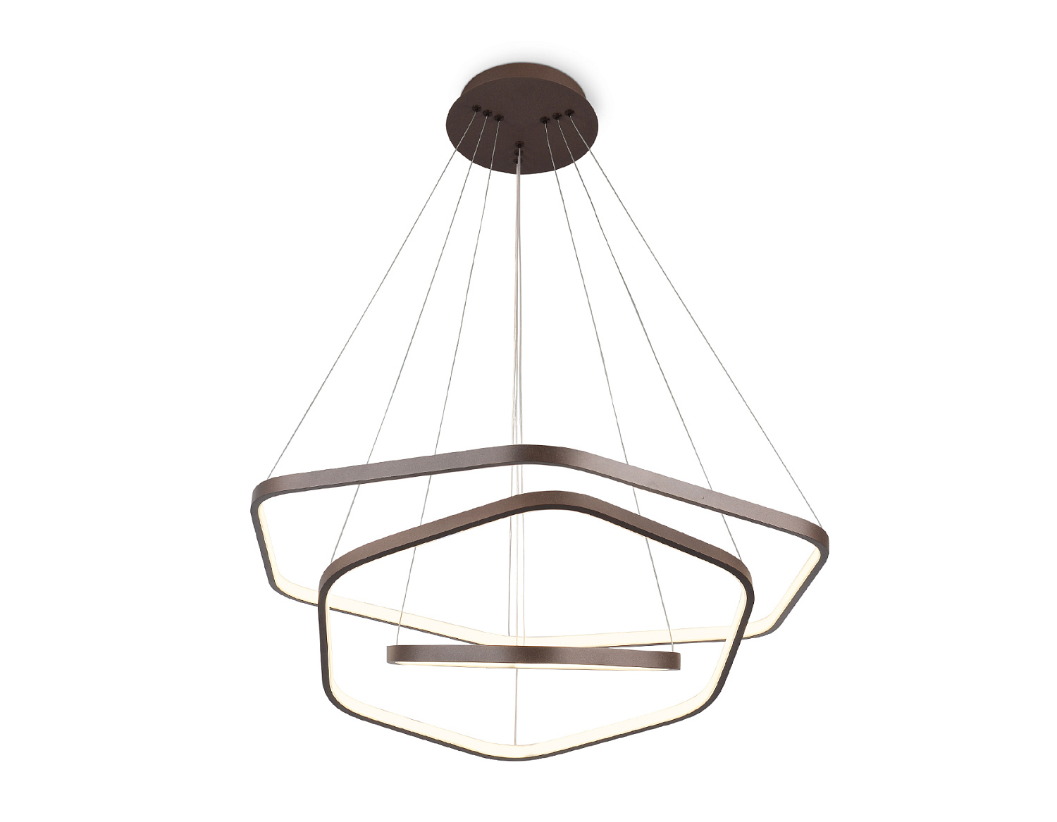 Подвесной светодиодный светильник FL366/3 CF кофе 84W 4200K D400/600/800*1200 (без ПДУ)