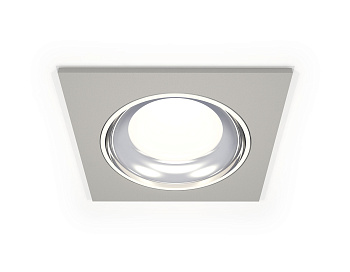 Комплект встраиваемого светильника XC7633061 SGR/PSL серый песок/серебро полированное MR16 GU5.3 (C7633, N7022)