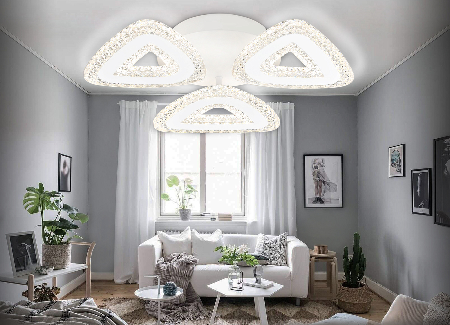 Потолочный светодиодный светильник с пультом FA4018/3 WH белый 62W 3000K+6400K/4200K/6400K+3000K D420*85 (ПДУ ИК)