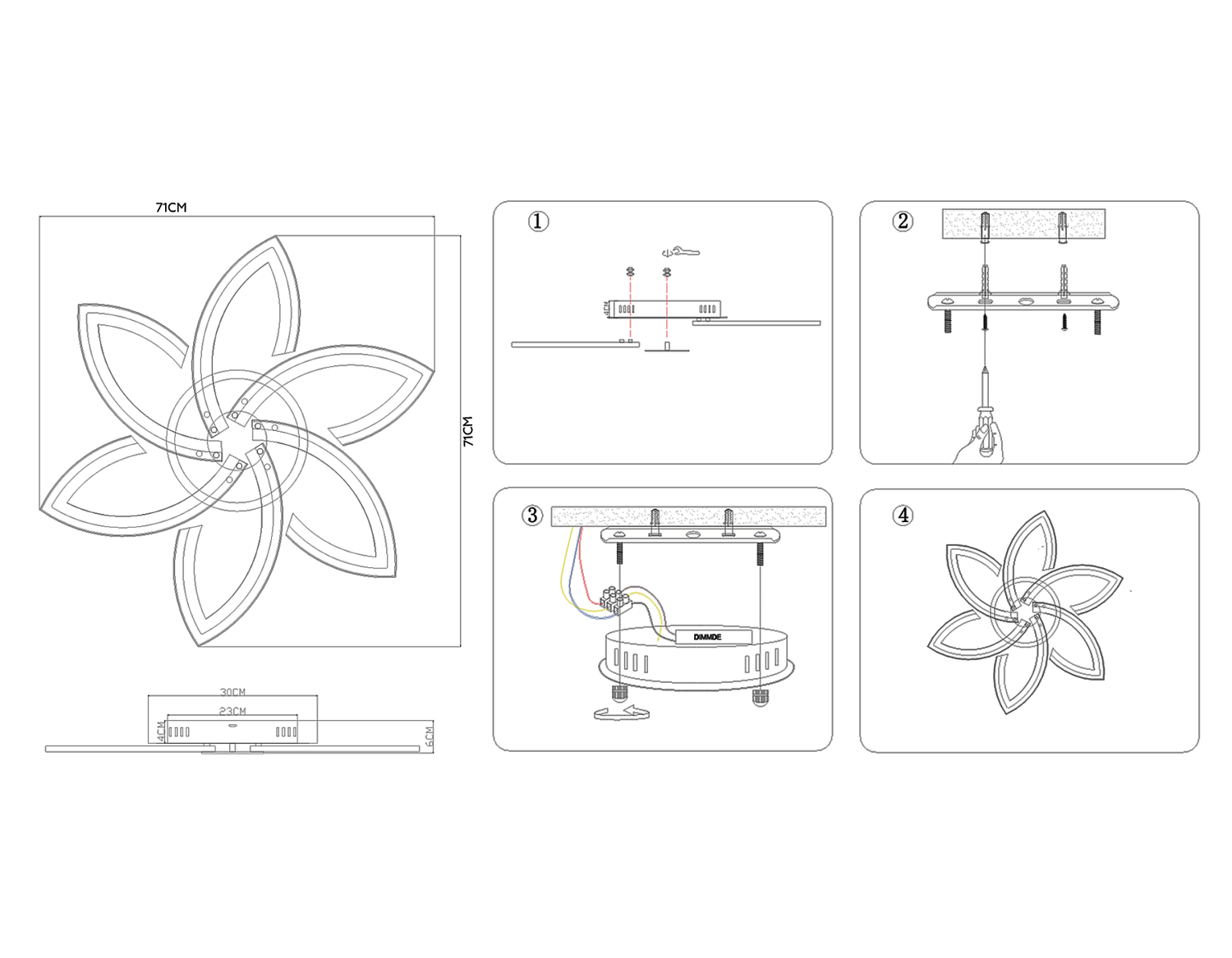 Потолочный светодиодный светильник с пультом FA447/6 CF кофе 108W 730*700*60 (ПДУ РАДИО 2.4)