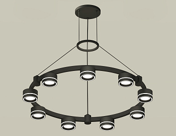 Комплект подвесного светильника с акрилом Techno Ring XR92051901/9 SBK/FR черный песок/белый матовый GX53 (A9205, C9242, N8434)