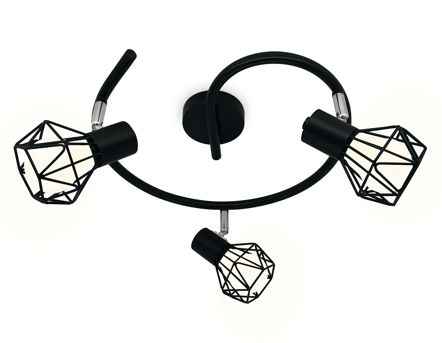 Настенно-потолочный спот в стиле лофт TR8624/3 BK/CH черный/хром E27*3 max 40W D330*175