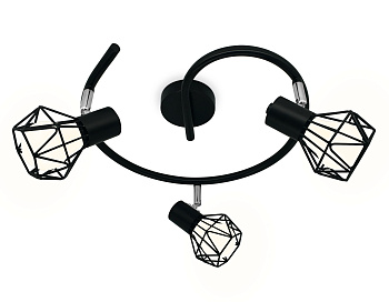 Настенно-потолочный спот в стиле лофт TR8624/3 BK/CH черный/хром E27*3 max 40W D330*175