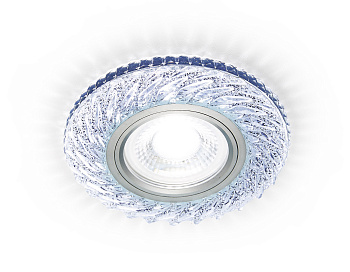 Встраиваемый точечный светильник MR16 с LED подсветкой S295 CH хром/прозрачный хрусталь/MR16+3W(LED COLD)