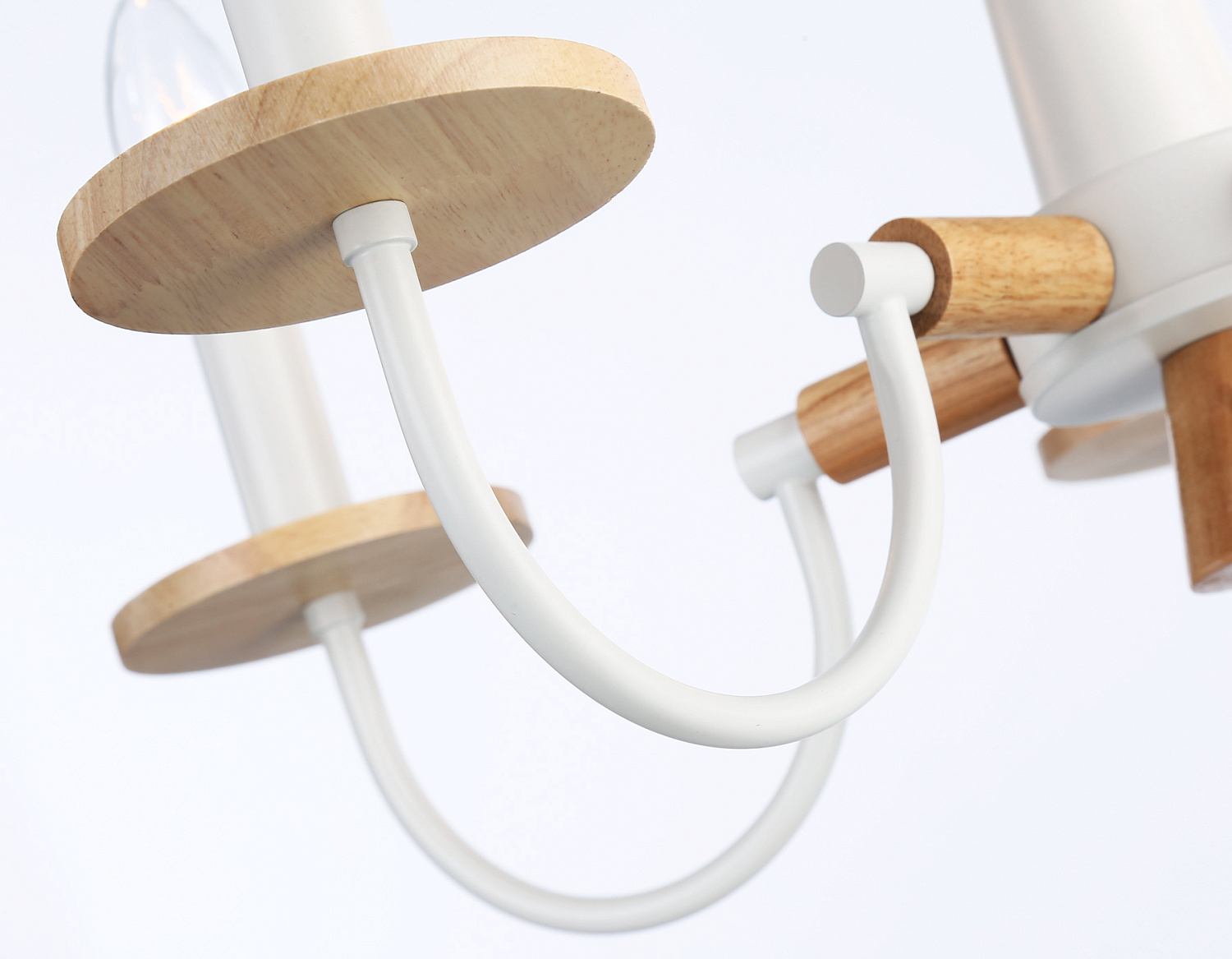 Подвесная люстра TR9592/5 WH/LW белый/светлое дерево E14/5 max 40W D555*660