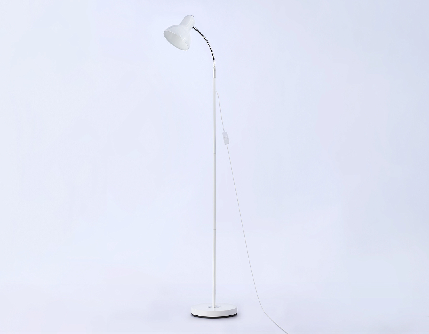 Светильник напольный с выключателем на проводе TR97655 WH белый E27 max 40W D140*1450