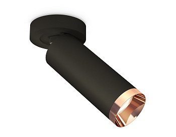 Комплект накладного поворотного светильника XM6343205 SBK/PPG черный песок/золото розовое полированное MR16 GU5.3 (A2229, C6343, N6135)
