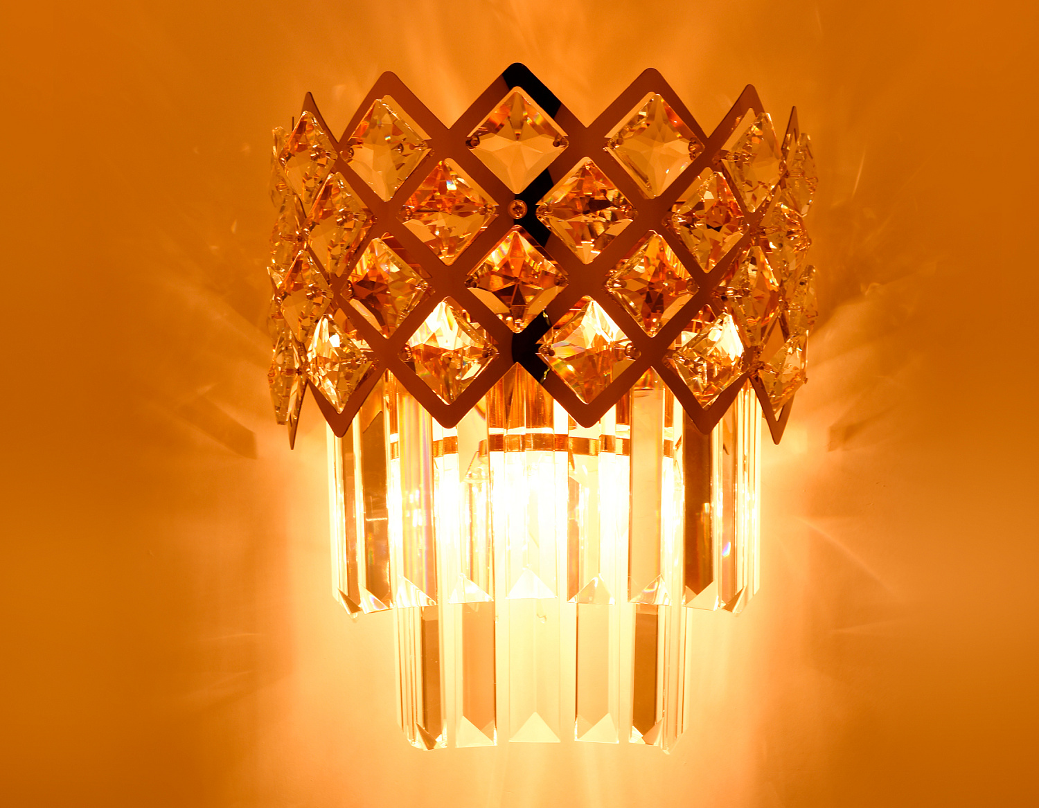 Настенный светильник с хрусталем TR5284/2 GD/CL золото/прозрачный E14/2 max 40W 280*220*150