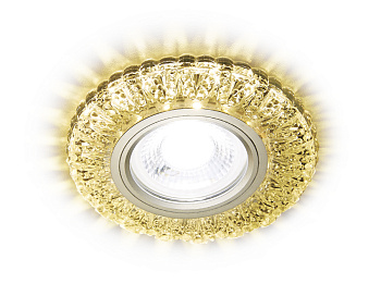 Встраиваемый точечный светильник MR16 с LED подсветкой S310 CH/W хром/прозрачный хрусталь/MR16+3W(LED WARM)