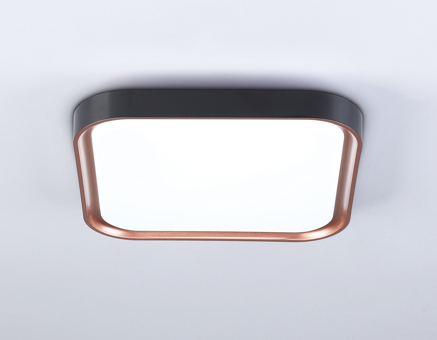 Потолочный светодиодный светильник FZ1265 BK/PGD черный/золото розовое 18W 5000K 250*250*60 (Без ПДУ)