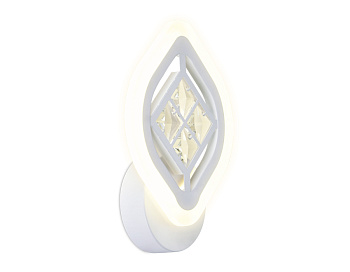 Настенный светодиодный светильник с хрусталем FA277 WH белый 12W 240*170*60