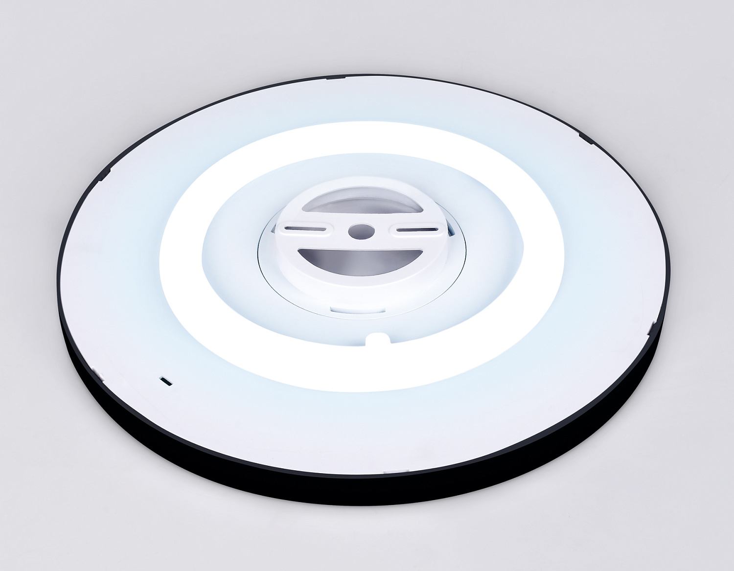 Потолочный светодиодный светильник с подсветкой FZ3055 BK черный IP44 33W+10W 6400+6400К D375*40 (Без ПДУ)