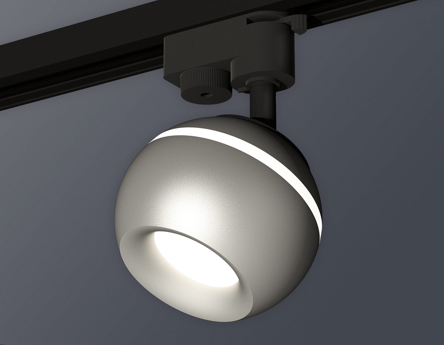 Комплект трекового однофазного светильника с подсветкой XT1103020 SSL/MCH серебро песок/хром матовый MR16 GU5.3 LED 3W 4200K (A2521, C1103, N7013)