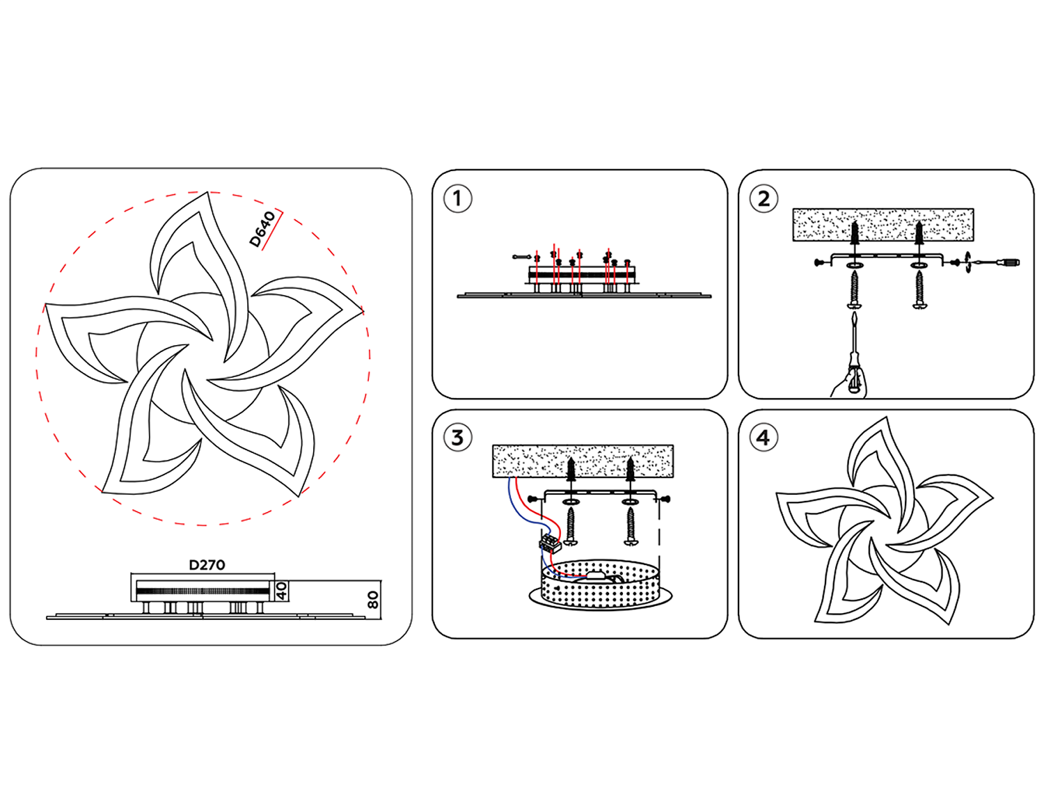 Потолочный светодиодный светильник с пультом FA4471/5 WH белый 56W 3000K/4200K/6400K D640*80 (ПДУ ИК)
