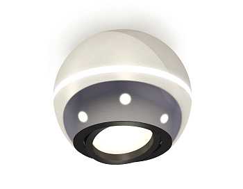 Комплект накладного поворотного светильника с дополнительной подсветкой XS1104010 PSL/PBK серебро полированное/черный полированный MR16 GU5.3 LED 3W 4200K (C1104, N7002)