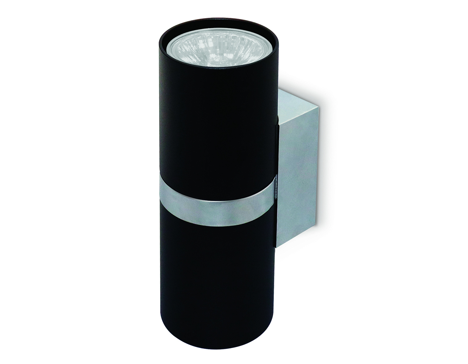 Настенный светильник FW243/2 BK/CH черный/хром GU10*2 max 12W 155*60*76