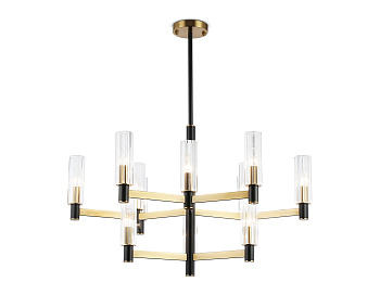 Люстра на штанге LH55515/12 BK/BS/CL черный/латунь/прозрачный E14*12 max 40W D860*905
