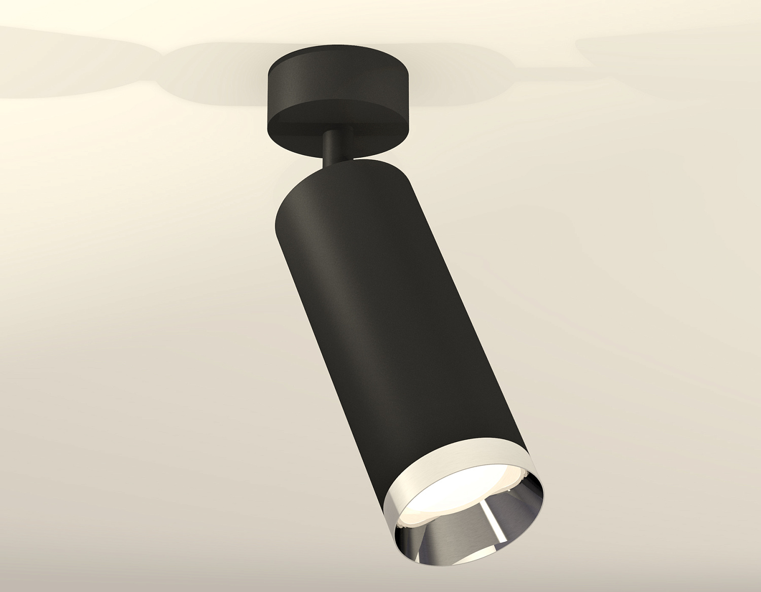 Комплект накладного поворотного светильника XM6343003 SBK/PSL черный песок/серебро полированное MR16 GU5.3 (A2210, C6343, N6132)