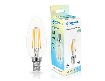 Лампа светодиодная Свеча C35 11W 4000K 351114 Filament LED C35 11W E14 4000K 220-240V