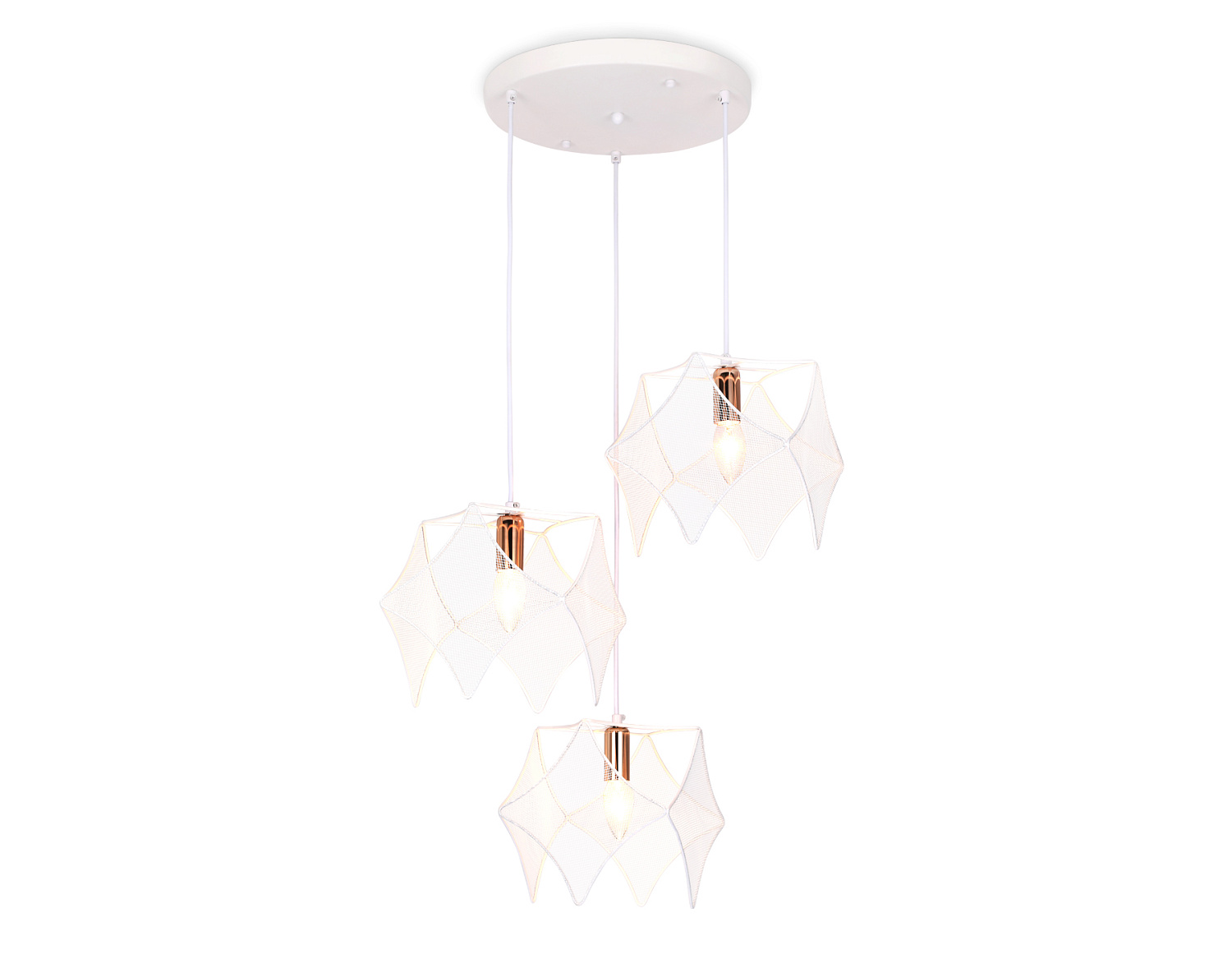 Подвесной светильник в стиле лофт TR8426/3 WH/GD белый/золото E14/3 max 40W D510*1000