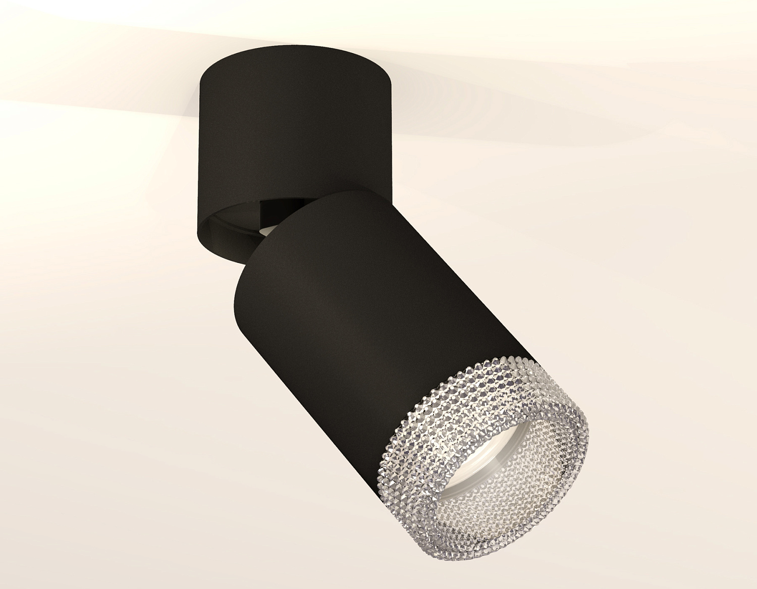 Комплект накладного поворотного светильника XM6313060 SBK/BK/CL черный песок/черный/прозрачный MR16 GU5.3 (A2221, C6313, N6150)