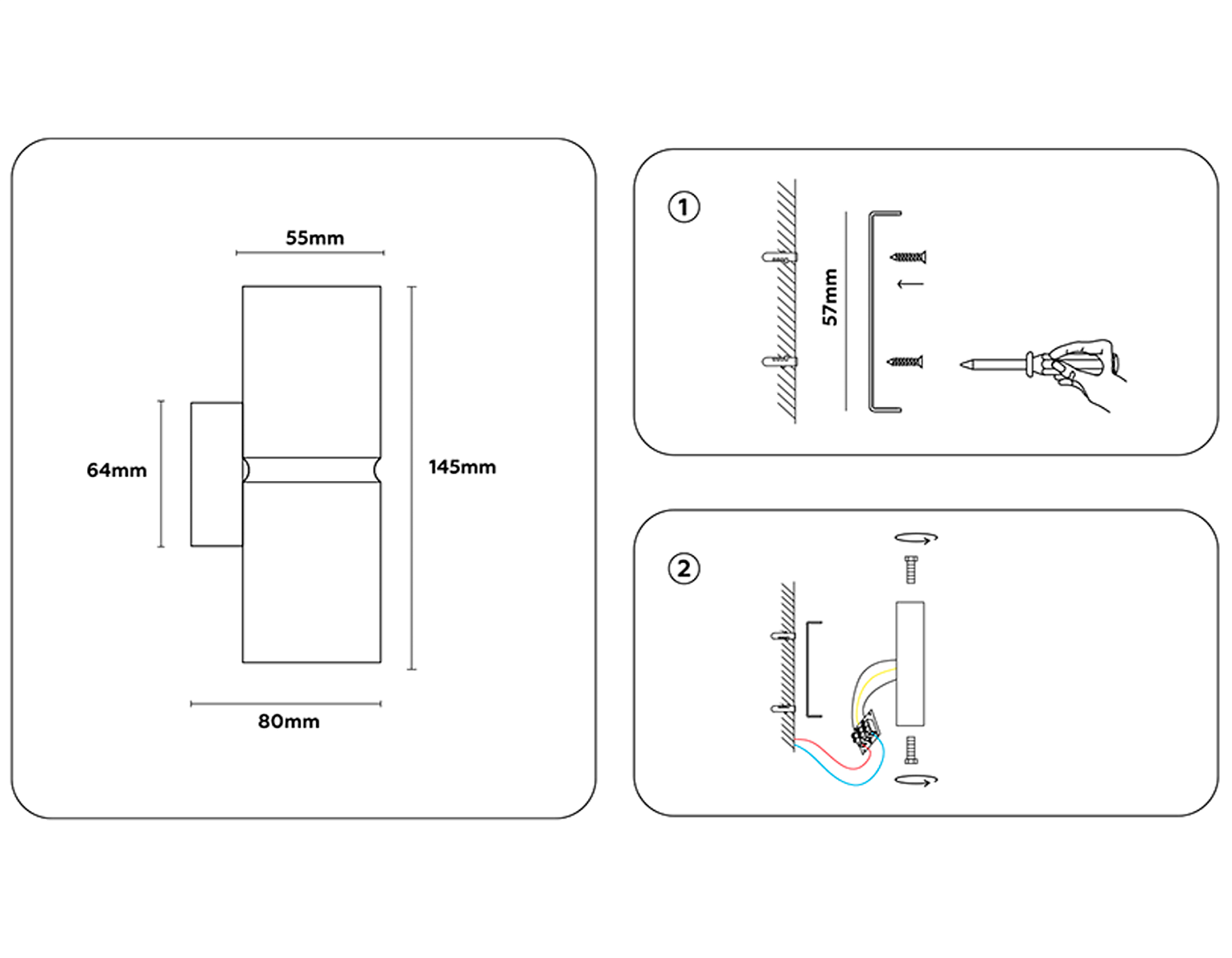 Настенный светильник со сменной лампой GU10 FW2476/2 WH/CH белый/хром GU10/2 max 12W 145*55*80