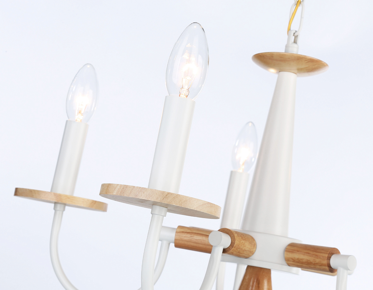 Подвесная люстра TR9592/5 WH/LW белый/светлое дерево E14/5 max 40W D555*660