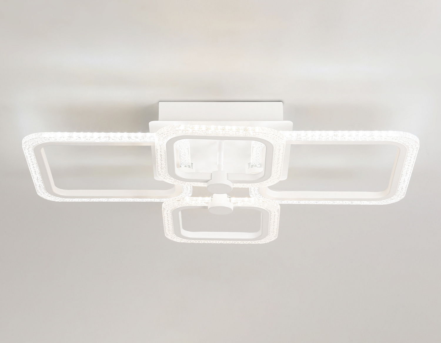 Потолочный светодиодный светильник с пультом FA5309/2+2 WH белый 3000+6400K/4200K/6400+3000K 62W 560*480*120 (ПДУ ИК)