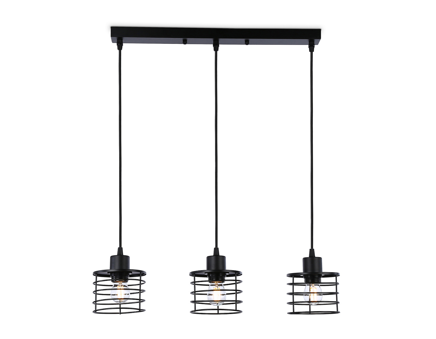 Подвесной светильник в стиле лофт TR8075/3 BK черный E27*3 max 40W 582*120*1040