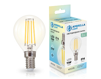Лампа светодиодная Шар P45 11W 4000K 451134 Filament LED P45 11W E14 4000K 220-240V