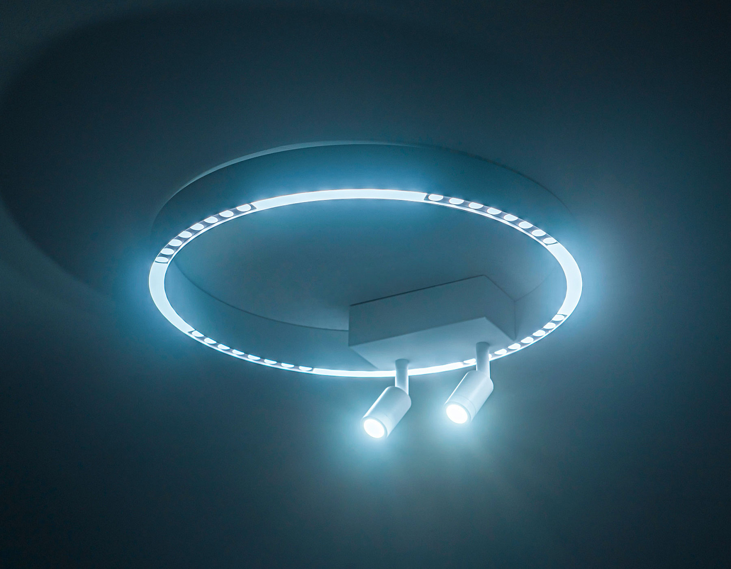 Потолочный светодиодный светильник FL5805/1+2 WH белый 25W 3000K/4200K/6400K D400*95 (без ПДУ)